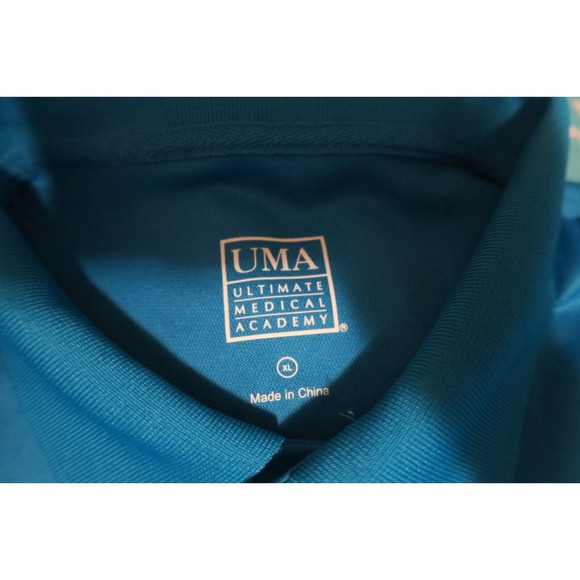 Ultimate Medical Academy UMA Uniform Polo Shirt Size XL Aqua Blue - Picture 3 of 5